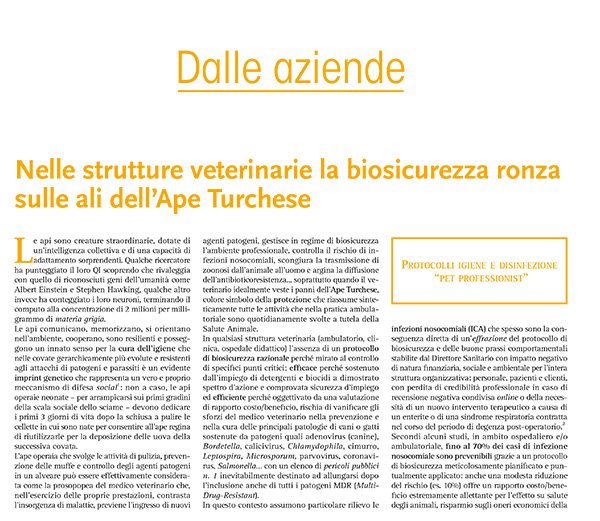 Nelle strutture veterinarie la biosicurezza ronza sulle ali dell’Ape Turchese